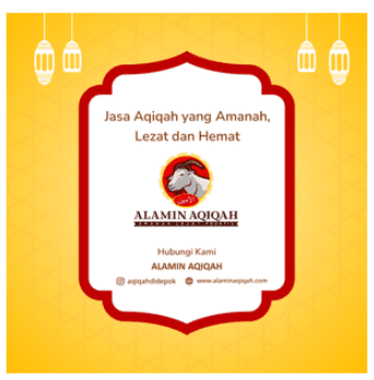 Konten slogan Jasa Aqiqah yang Amanah, Lezat dan Hemat