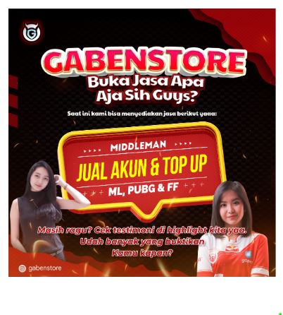 Overview jasa dan layanan Gaben Store di Instagram