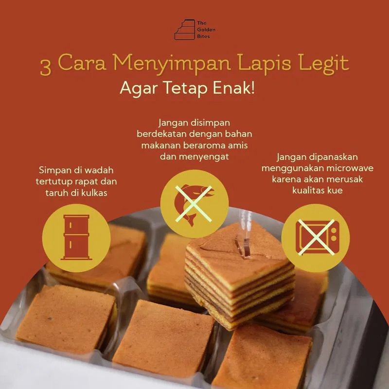 Konten cara menyimpan lapis legit The Golden Bites