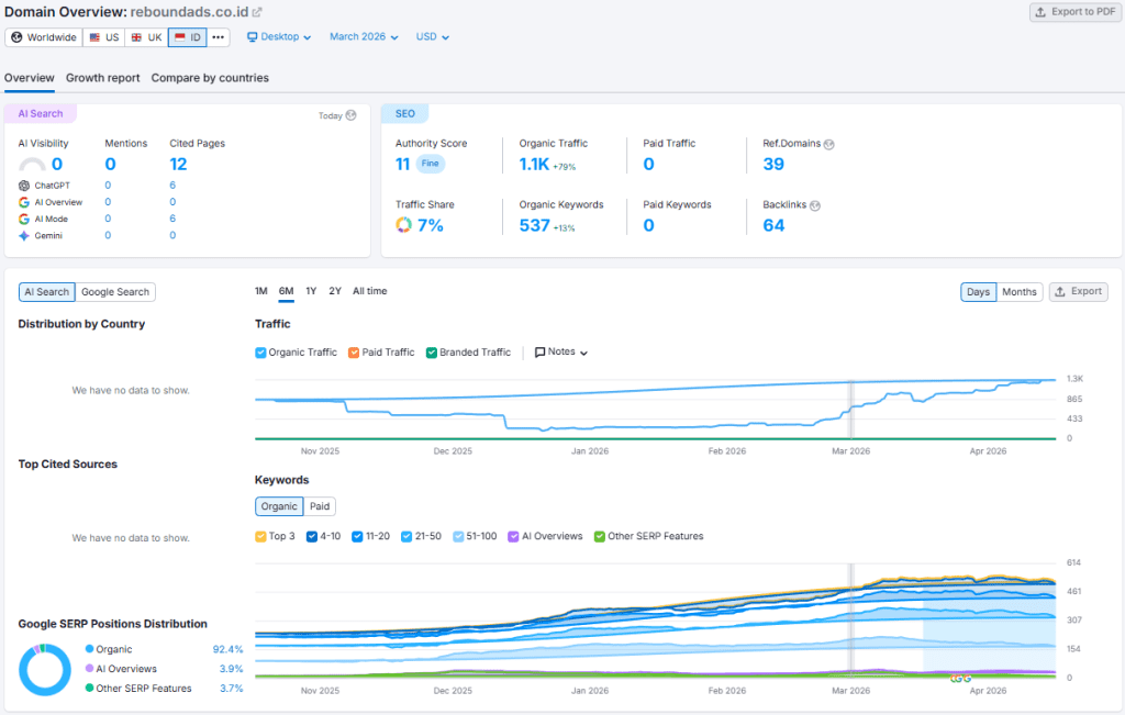 Performa Website Rebound Ads Bulan Maret 2026