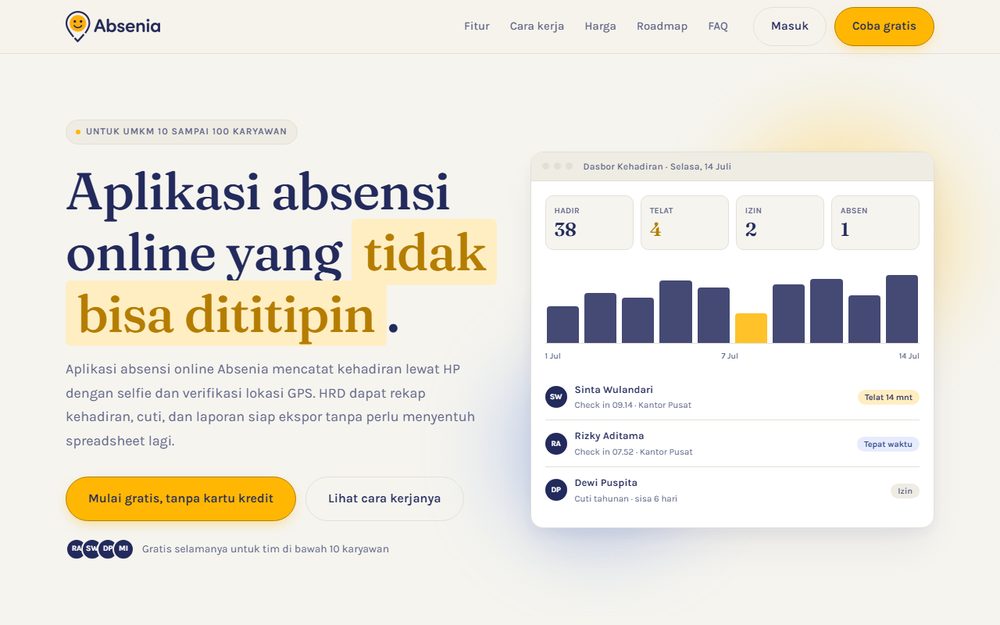 Website Absenia - Creativism