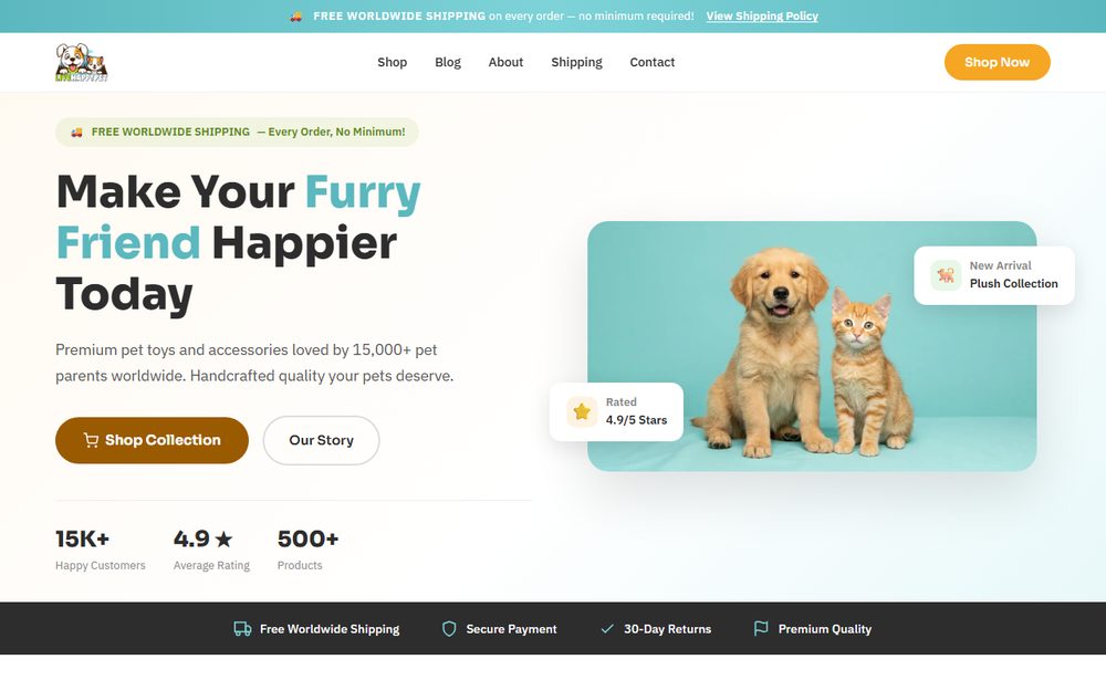 Website Live Happy Pet - Creativism