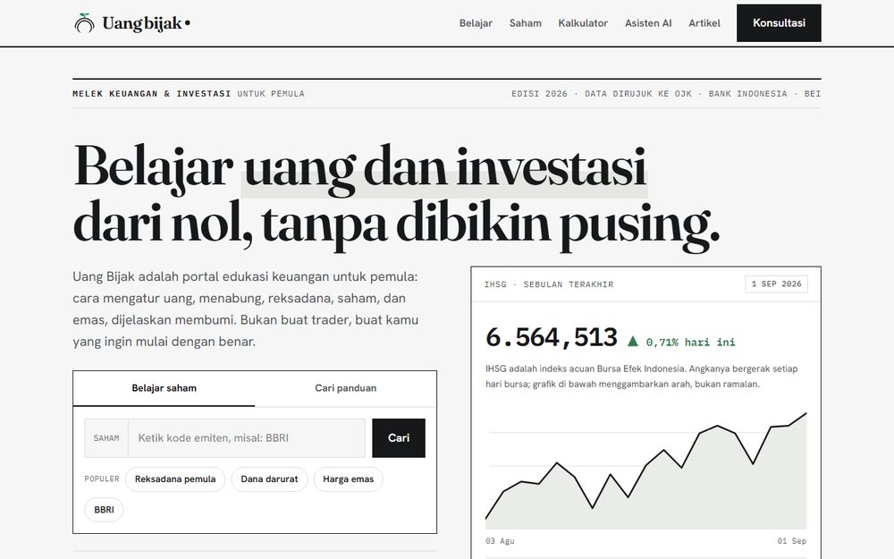 Website Uang Bijak - Creativism