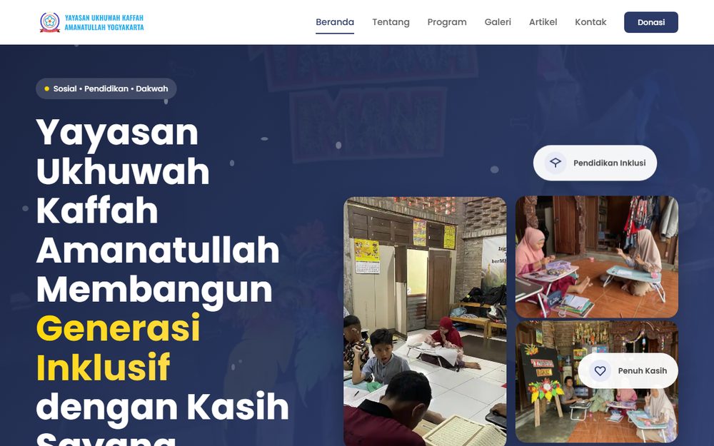 Website Yayasan YUKA - Creativism