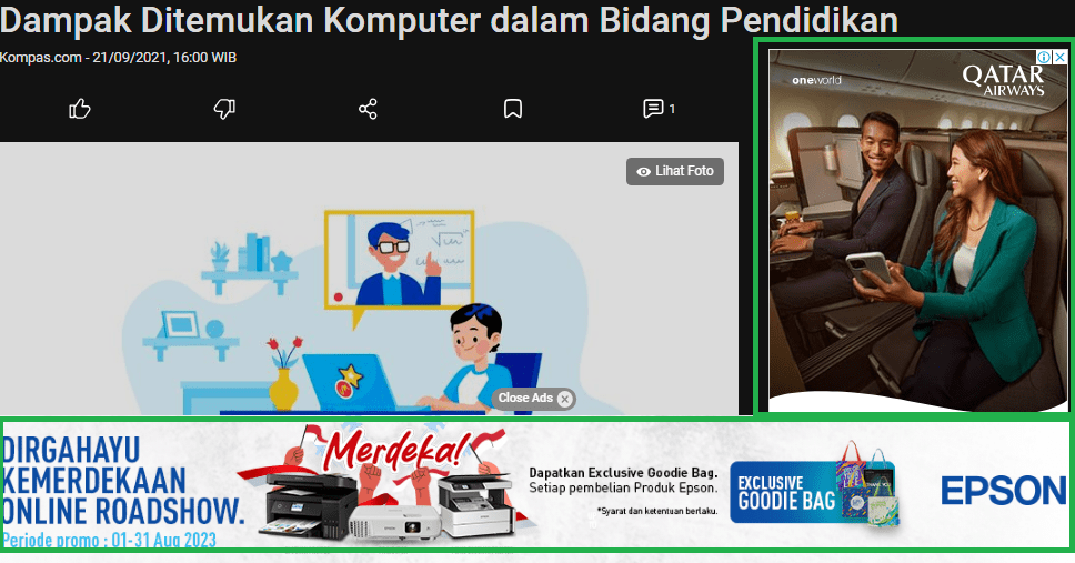 Iklan Google Ads di Website