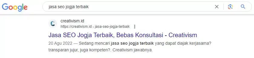 Contoh Hasil Optimasi Metode Local SEO