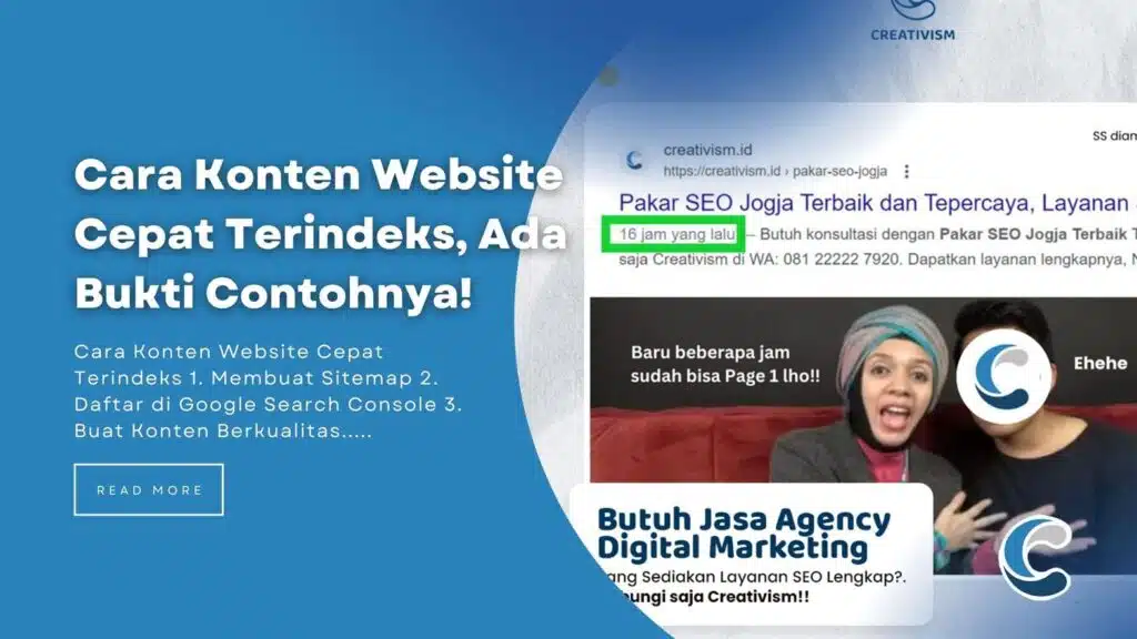 Cara Konten Website Cepat Terindeks, Ada Bukti Contohnya!