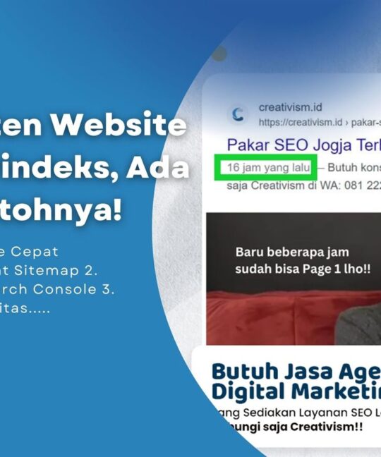 Cara Konten Website Cepat Terindeks, Ada Bukti Contohnya!