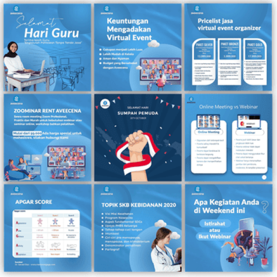 Grid konten Instagram aveecena.id yang diproduksi Creativism