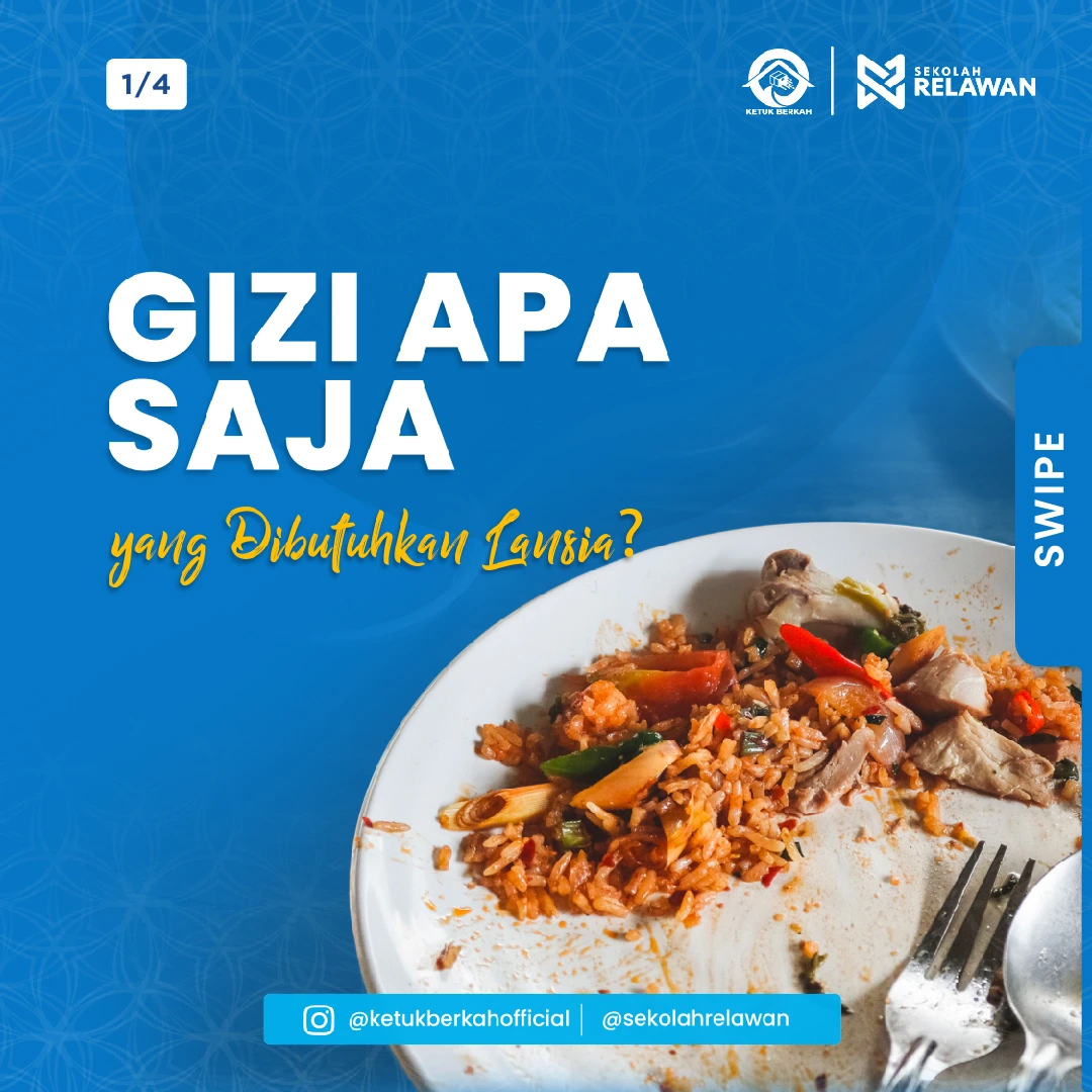 Konten carousel edukatif Kebutuhan Gizi Lansia Ketuk Berkah