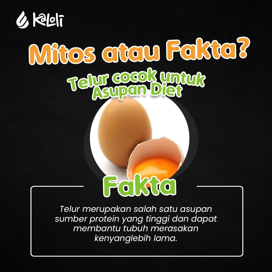 Konten Mitos vs Fakta jasa kelola Instagram Kaloli - Telur Cocok untuk Asupan Diet