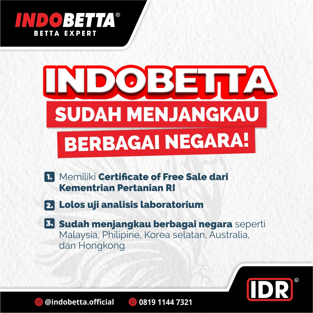 Konten Certificate of Free Sale Indobetta sebagai bukti sertifikasi produk