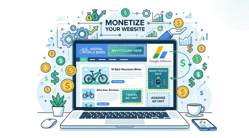 AdSense Adalah - Ilustrasi Monetisasi Website dengan Google AdSense