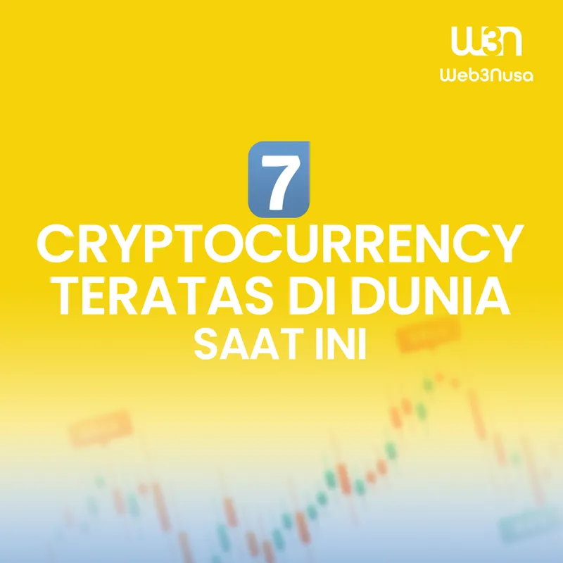 Desain konten Instagram Web3 Nusa tentang 7 cryptocurrency populer yang wajib diketahui pemula