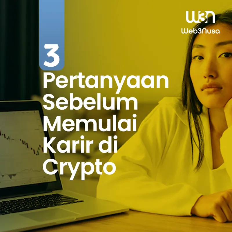 Desain konten Instagram Web3 Nusa tentang 3 pertanyaan umum seputar cryptocurrency