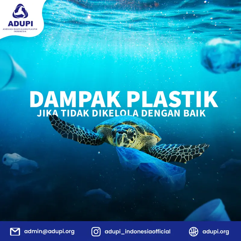 Desain konten dampak plastik terhadap lingkungan oleh ADUPI Indonesia - Creativism
