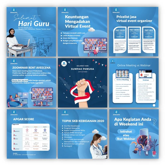 Grid konten Instagram Aveecena yang diproduksi Creativism