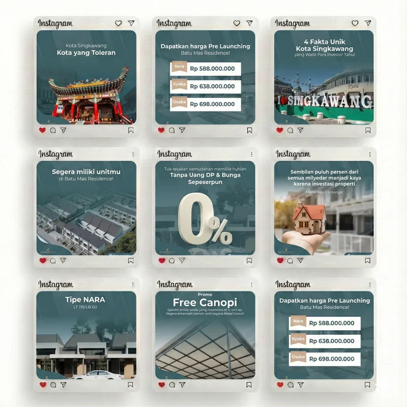 Portfolio Social Media Marketing Batu Mas Residence oleh Creativism