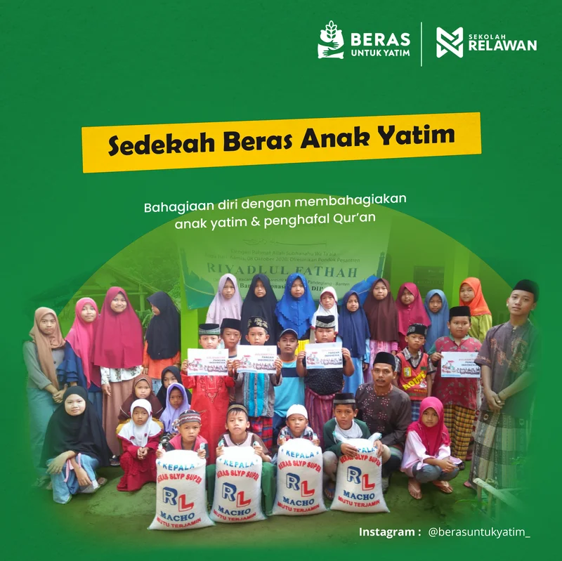 Contoh desain konten Instagram Beras untuk Yatim - feed post
