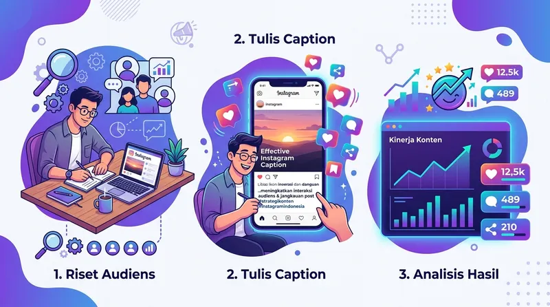 Workflow membuat caption Instagram yang efektif