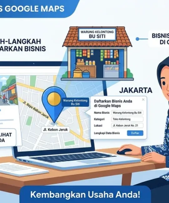 Ilustrasi cara daftar Google Maps untuk bisnis