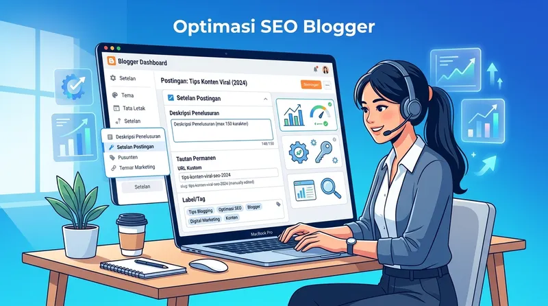 Optimasi SEO di dashboard Blogger dengan pengaturan deskripsi dan permalink