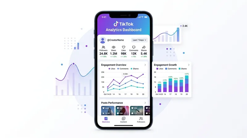 Cek ER TikTok - Dashboard analitik engagement rate