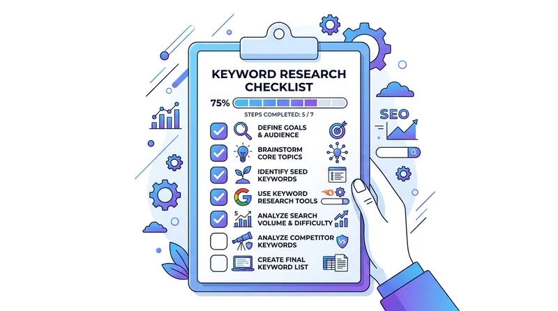 Checklist riset keyword: langkah demi langkah dari seed keyword sampai content calendar