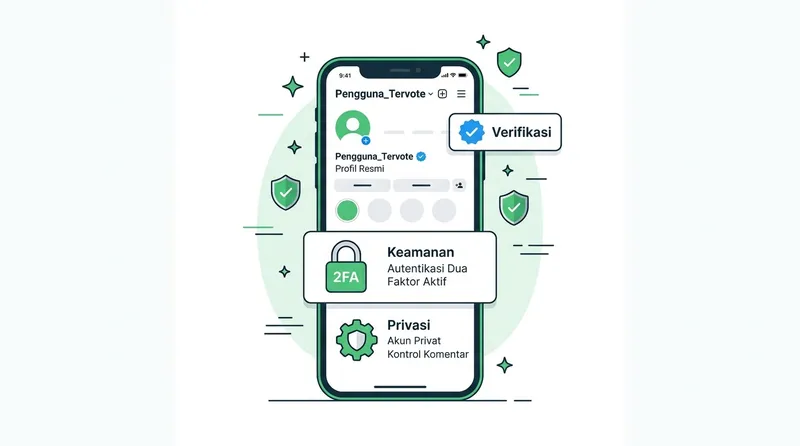 Fitur keamanan akun Instagram termasuk verifikasi dan autentikasi dua faktor