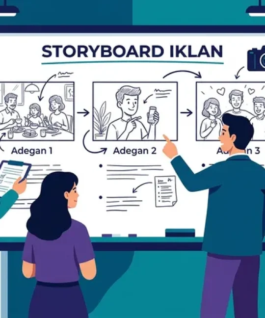 Contoh storyboard iklan yang dibuat oleh tim kreatif