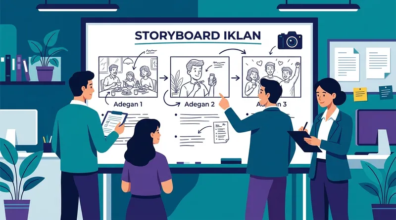 Contoh storyboard iklan yang dibuat oleh tim kreatif