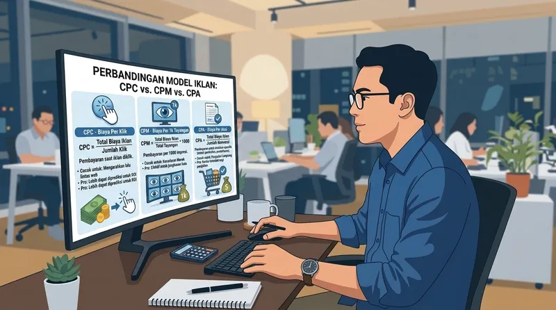 Perbandingan model iklan CPC vs CPM vs CPA dalam digital marketing