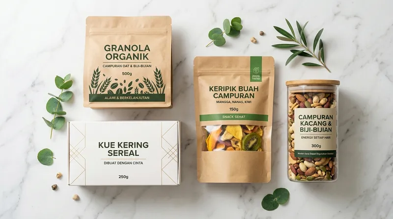 Tren desain kemasan makanan kekinian 2026 dengan gaya minimalis dan eco-friendly