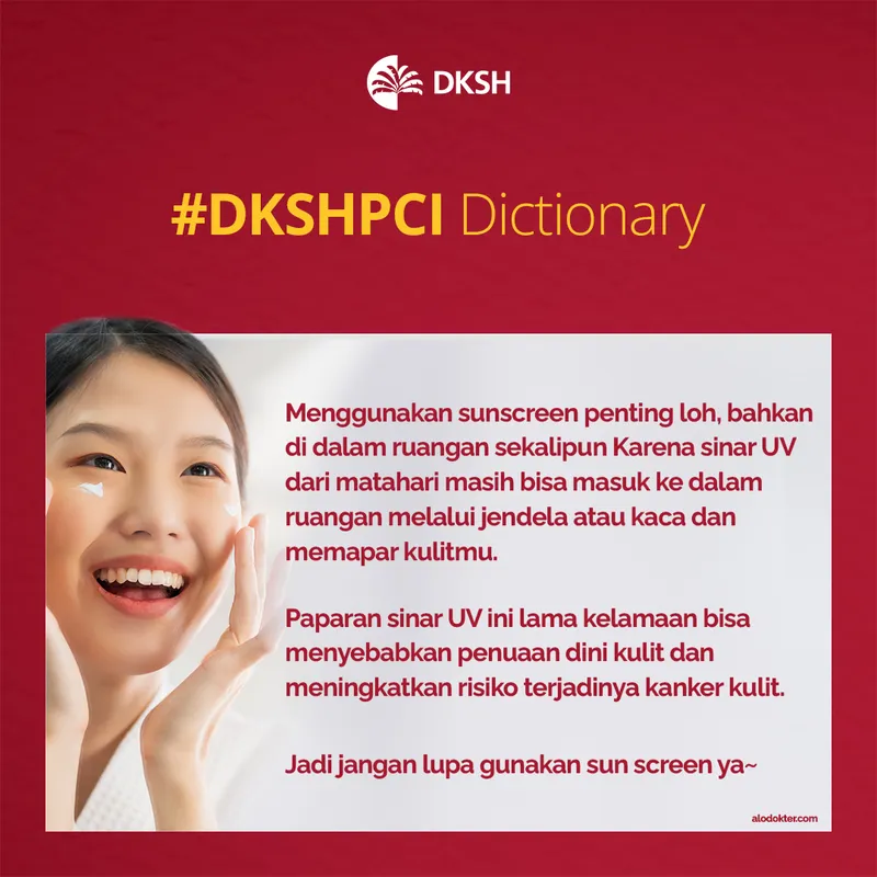 Contoh desain feed Instagram DKSH PCI - Dictionary Sunscreen edukasi ingredients