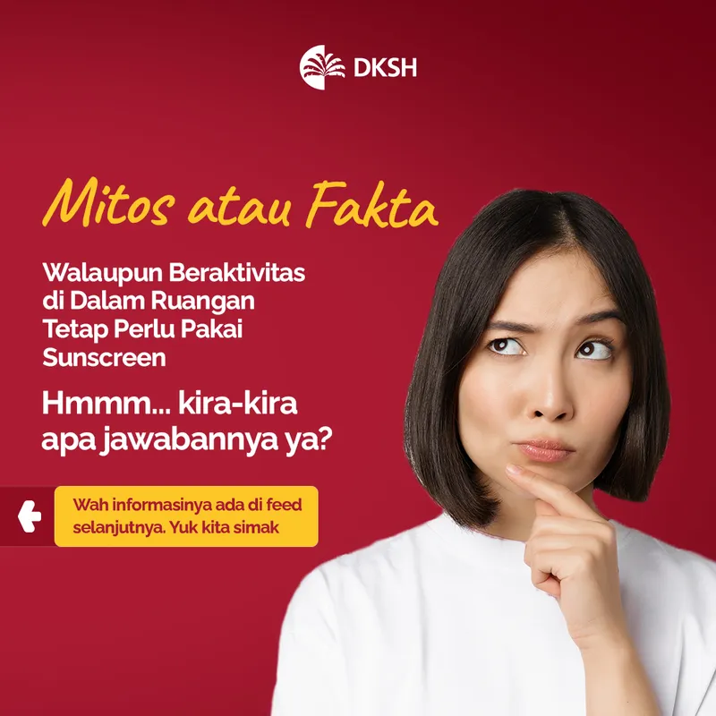 Contoh desain feed Instagram DKSH PCI - Konten interaktif mitos atau fakta skincare