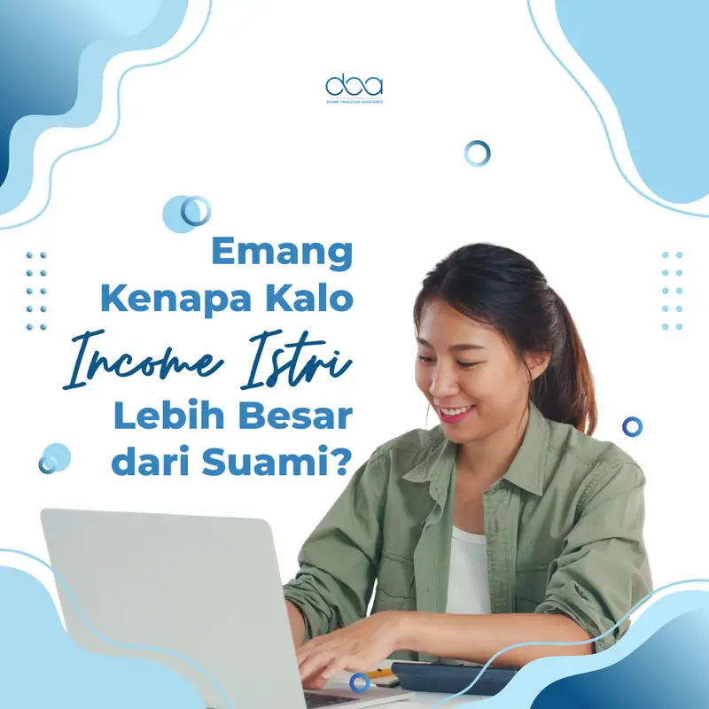 Desain carousel Instagram DOA TRT tentang income istri