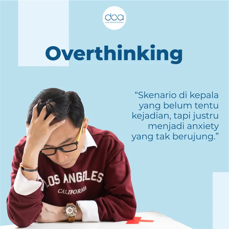 Contoh desain feed Instagram DOA TRT tentang overthinking