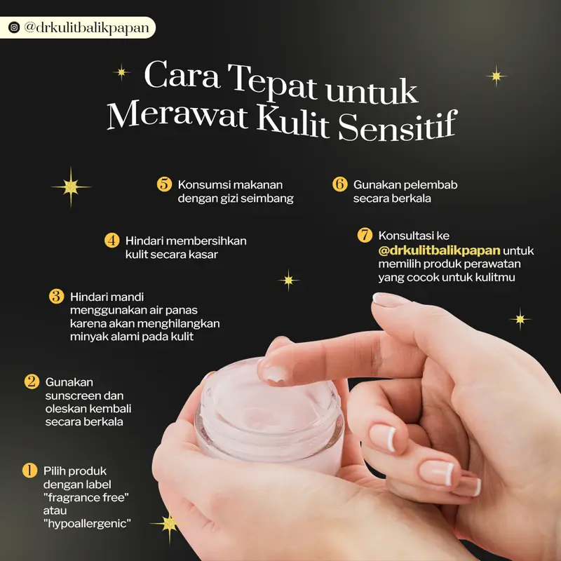 Contoh desain konten cara merawat kulit sensitif Dr Kulit Balikpapan