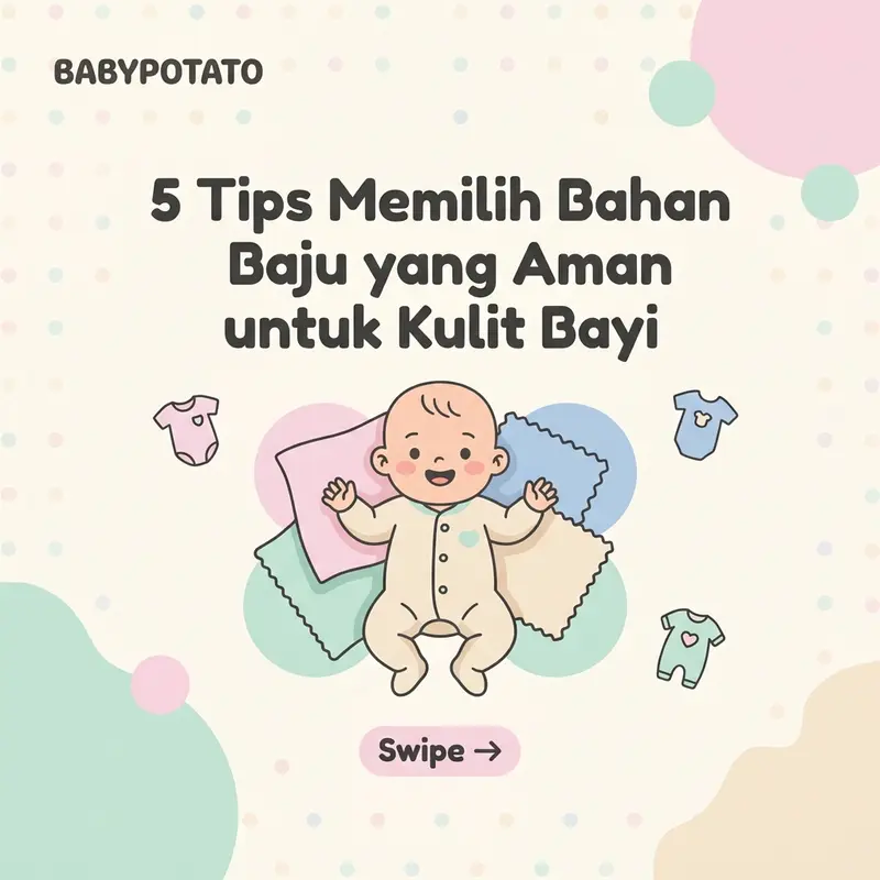 Contoh desain konten edukasi tips bahan baju bayi Baby Potato oleh Creativism