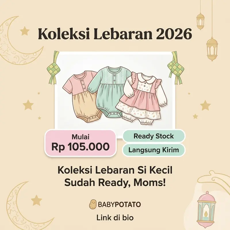 Contoh desain konten koleksi lebaran Baby Potato Indonesia oleh Creativism