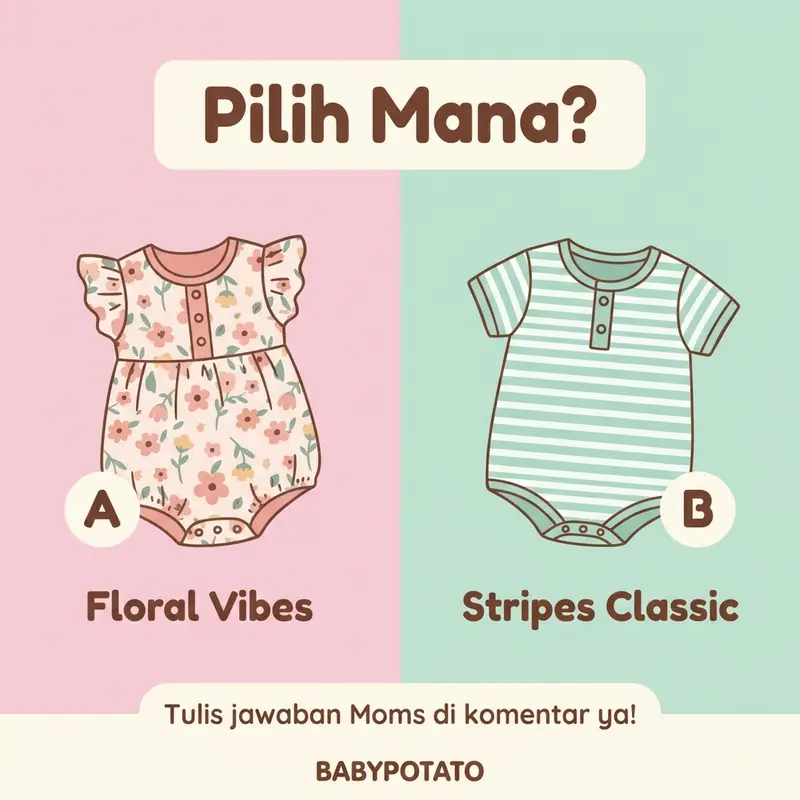 Contoh desain konten interaktif Pilih Mana Baby Potato Indonesia oleh Creativism
