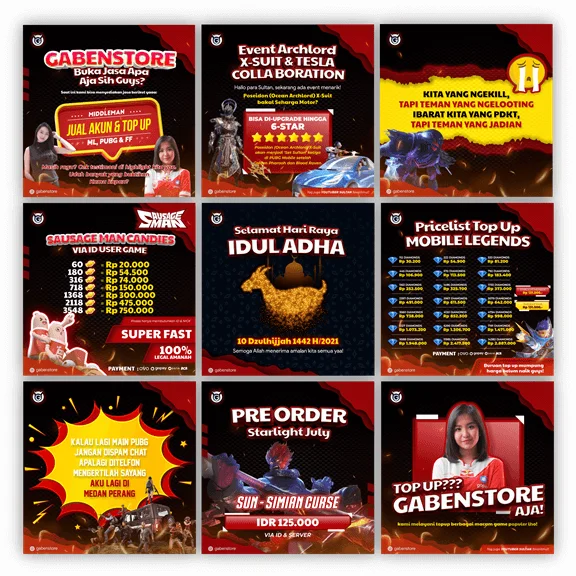 Portfolio konten Instagram Gaben Store yang dikelola oleh Creativism social media management
