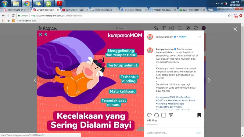Konten carousel edukatif Gaia Parenting - edukasi keselamatan bayi