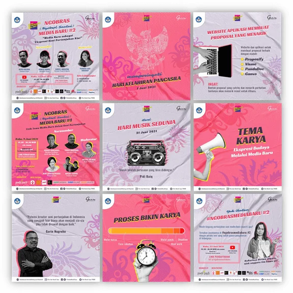 Portfolio Instagram Garin Workshop dikelola Creativism - screenshot hasil kerja social media management