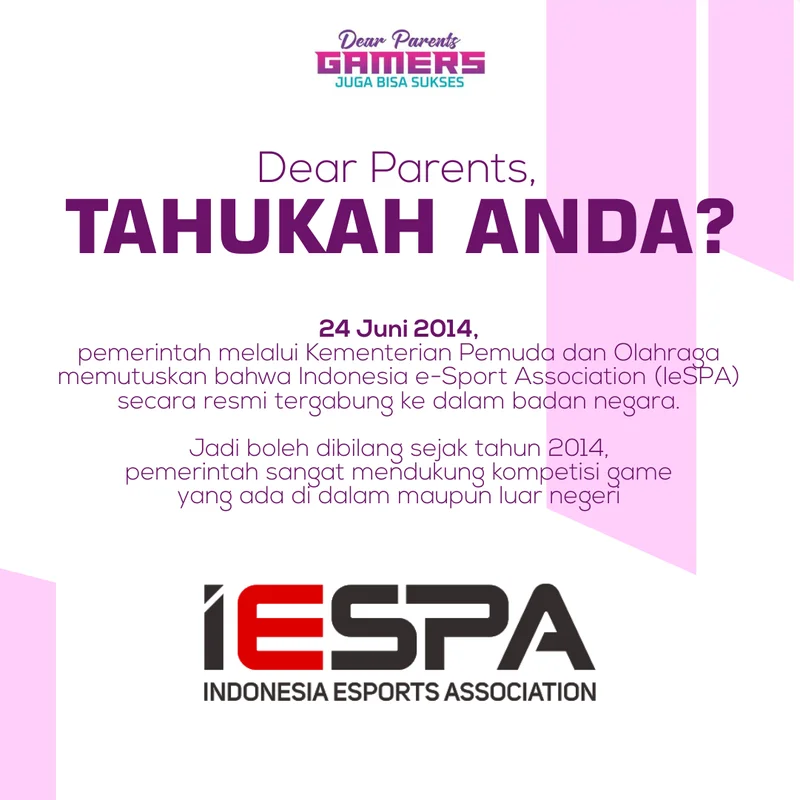 Konten Dear Parent - Gamers Juga Bisa Sukses
