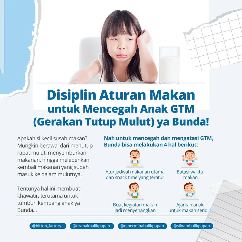 Konten Hittoh Fattory tentang aturan makan untuk mencegah GTM pada anak