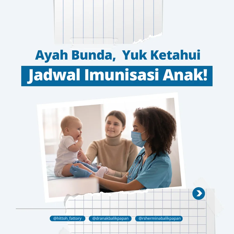 Infografis jadwal imunisasi anak dari akun Instagram Hittoh Fattory