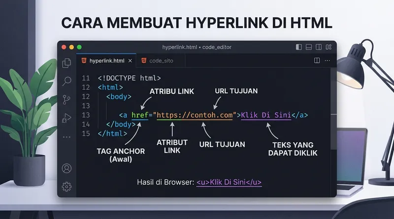 Cara membuat hyperlink di HTML dengan tag anchor dan atribut href