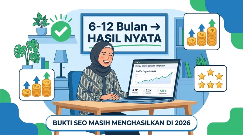 Studi kasus Creativism - kenaikan organic clicks dari 90 ke 500 dalam 8 bulan