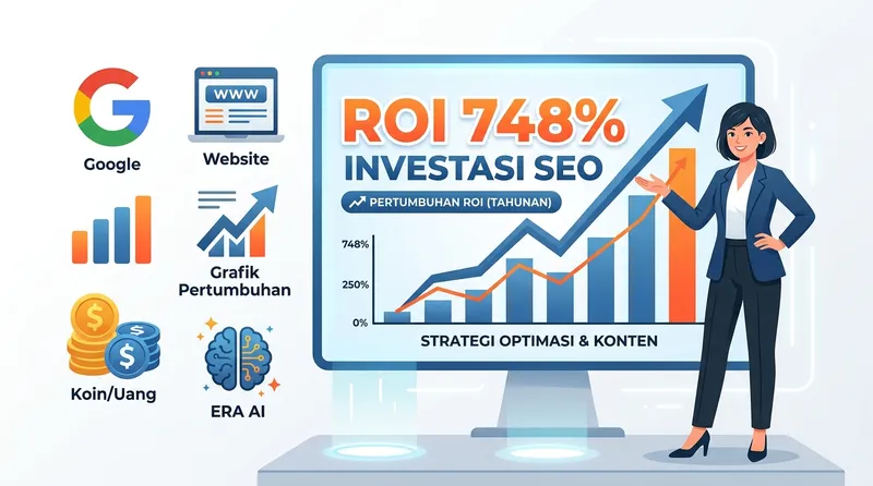 Investasi SEO menghasilkan ROI 748 persen di era AI - infografis data